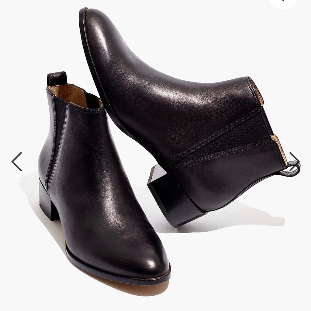 Madewell Carina chelsea boots black leather size 10 aa185